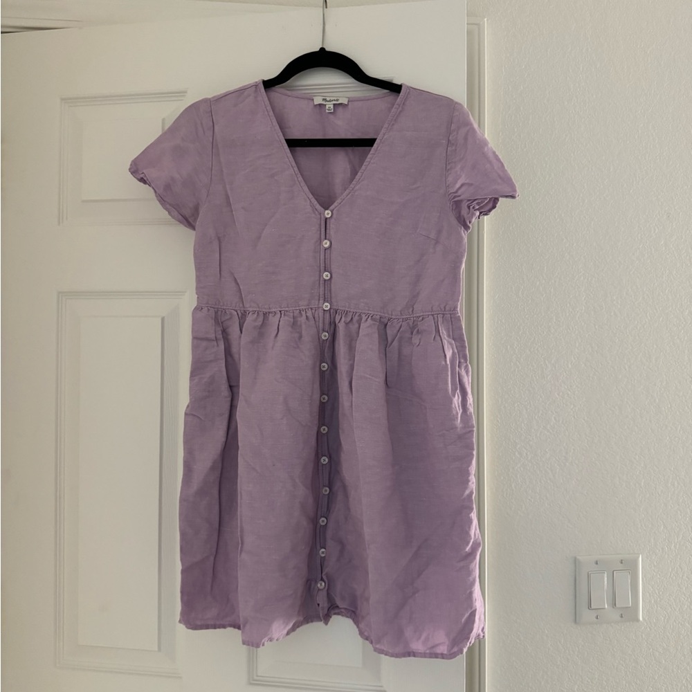 Lilac linen Madewell dress